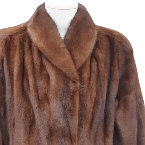 1960s Beige Mink Coat Mid Length Custom Women's Coat | The Fur Boutique - Picture 7 of 16